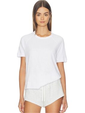 James Perse French Terry Short Sleeve Sweatshirt White Size 2 Size Medium EUC!